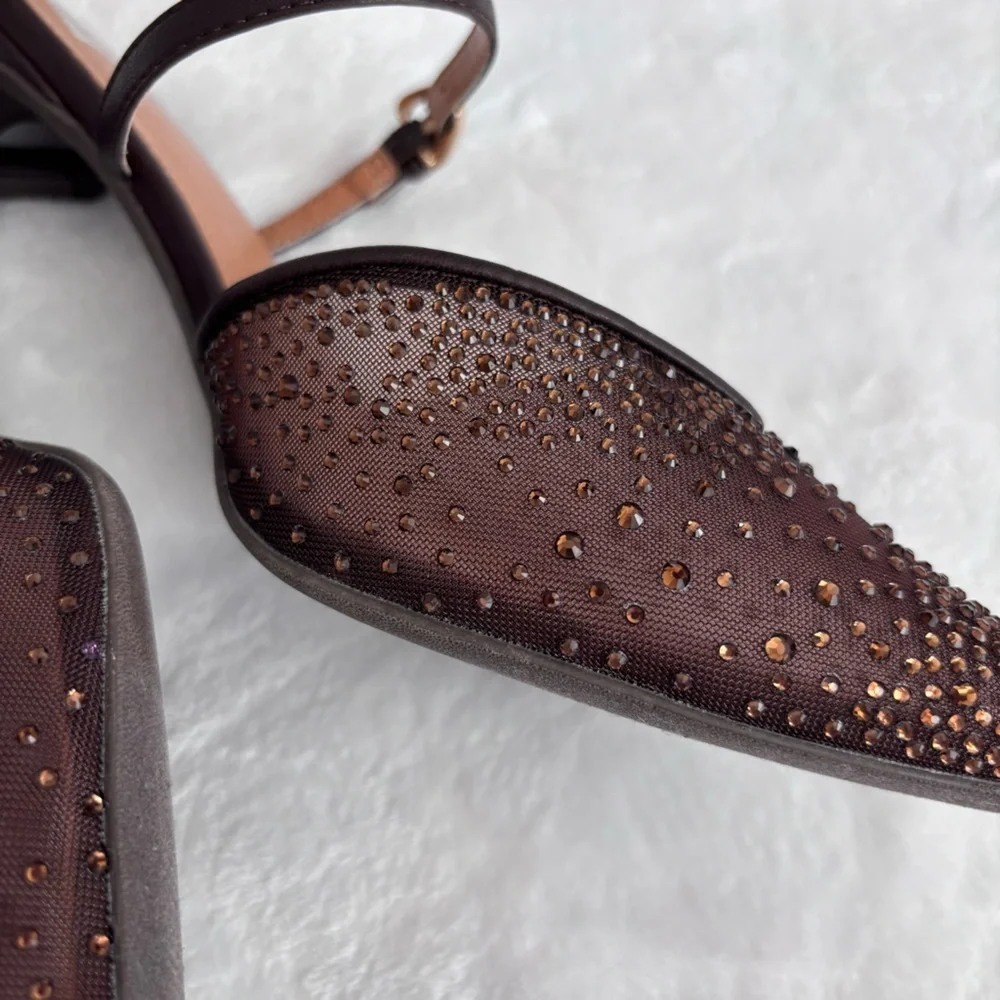 DV by DOLCE VITA Elley Rhinestone Stiletto Heel Mule--NEW--9.5